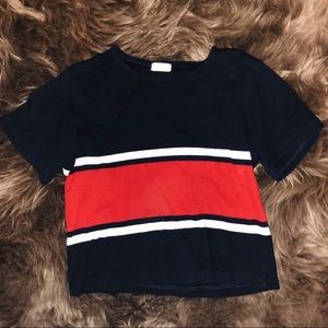 Brandy Melville Red Stripe crop top
